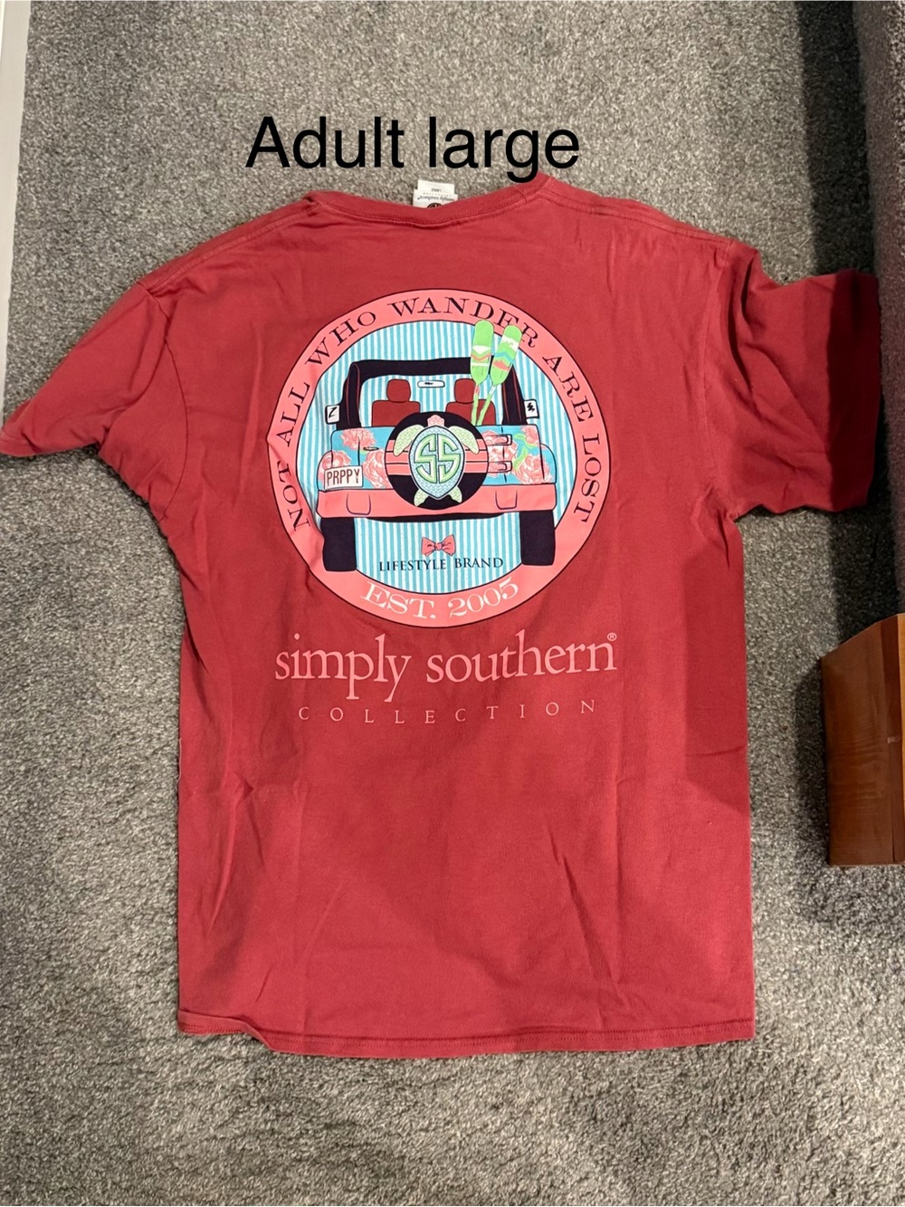 Simply Southern Red Graphic Tee with Pastel Truck Design